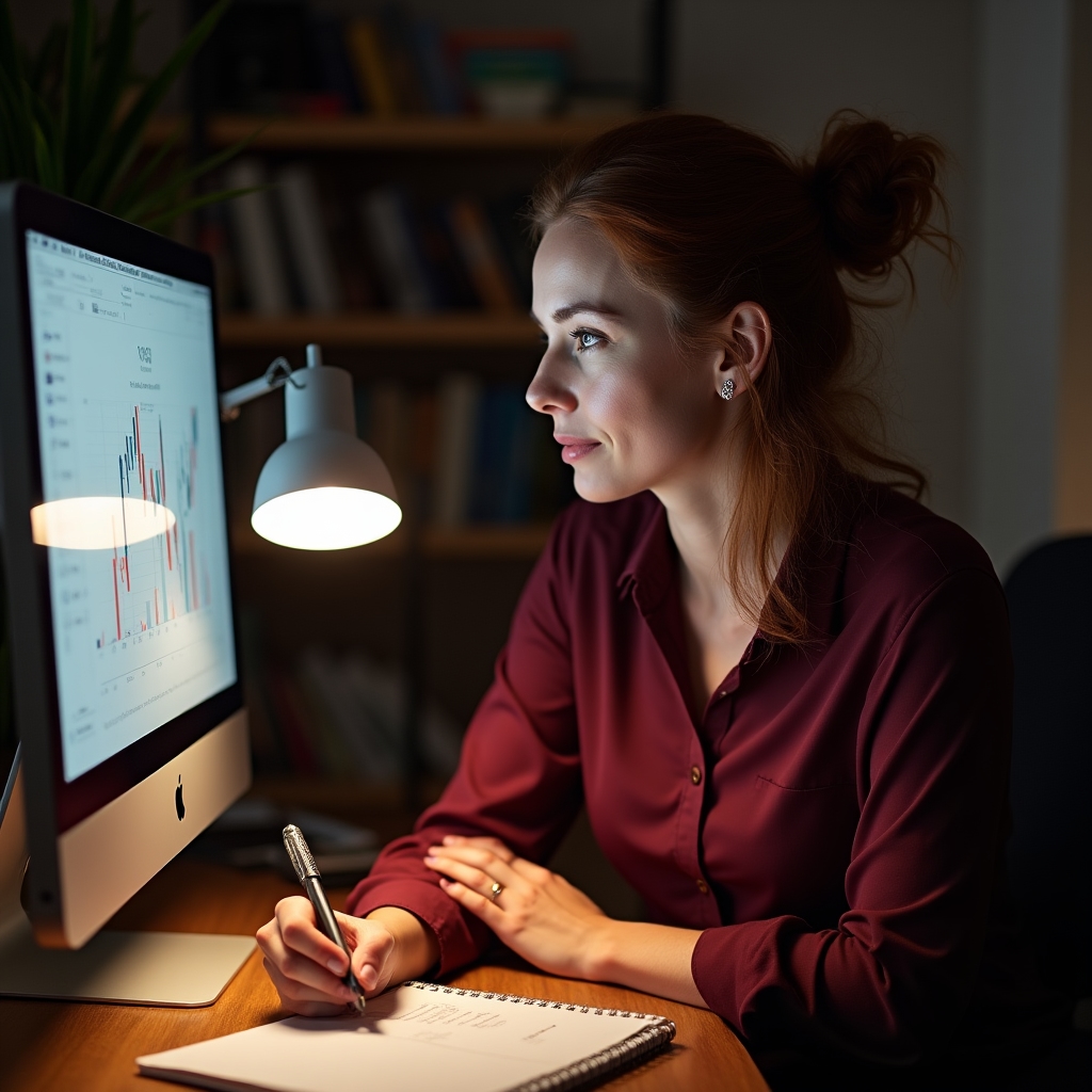 Investor reviewing crowdlending platform information on laptop at home office, evaluating regulatory compliance details
